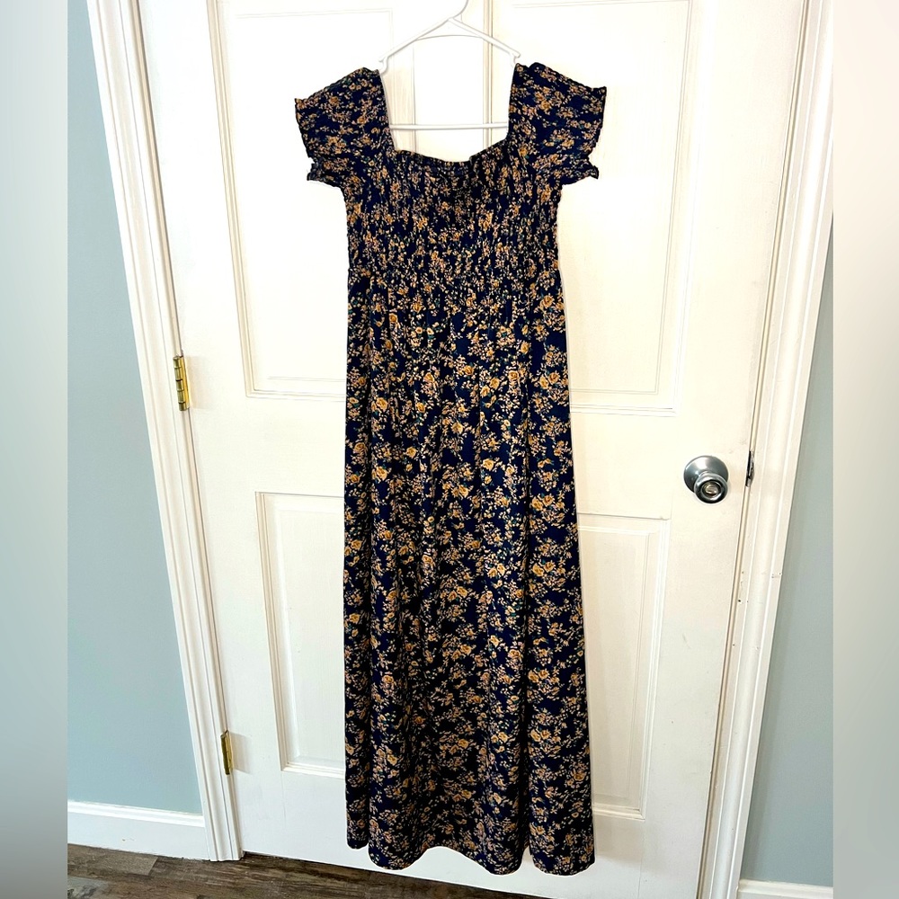 Navy/floral maxi dress